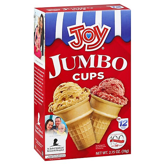 Joy Ice Cream Cups Jumbo 12 Count - 2.75 Oz