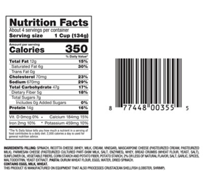 Rana Tortelloni Spinach & Cheese Family Size - 20 Oz - Image 3