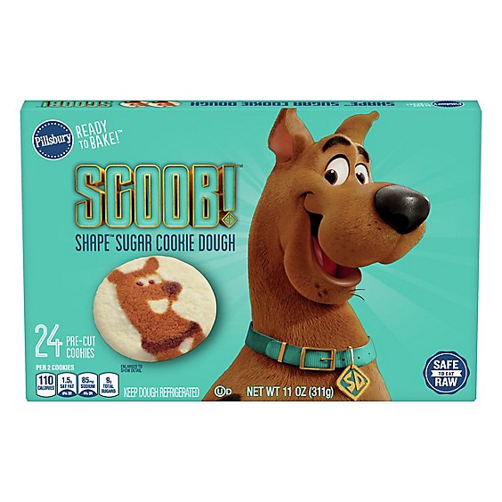 Pillsbury Ready To Bake! Shape Sugar Cookies Pre-Cut Scooby-Doo! 24 Count - 11 Oz