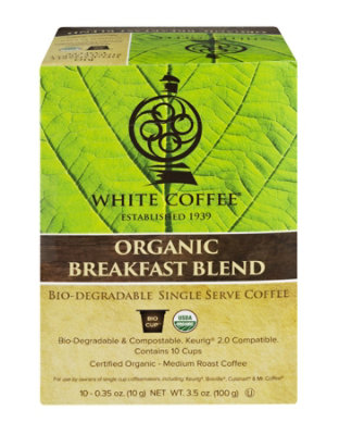 white coffee Coffee Organic Single Serve Cups Medium Roast Breakfast Blend - 10-0.35 Oz - Image 6