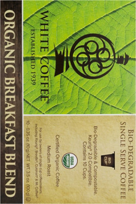 white coffee Coffee Organic Single Serve Cups Medium Roast Breakfast Blend - 10-0.35 Oz - Image 3