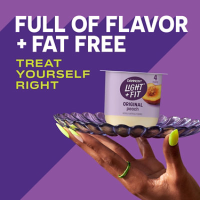 Light + Fit Peach Nonfat Gluten Free Yogurt - 4-5.3 Oz - Image 4