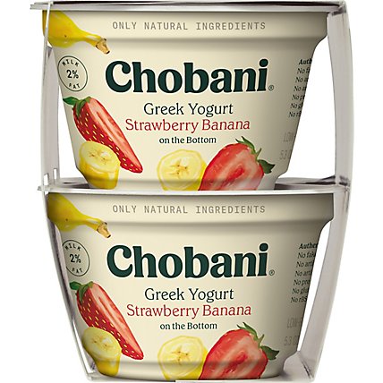 Chobani Yogurt Greek Fruit On The Bottom Low-Fat Strawberry Banana - 4-5.3 Oz - Image 3
