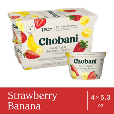Chobani Strawberry Banana On The Bottom Greek Yogurt - 4-5.3 Oz - Image 2
