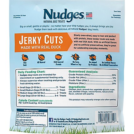 Nudges Natural Dog Treats Jerky Cuts Made With Real Duck - 10 Oz - Image 5