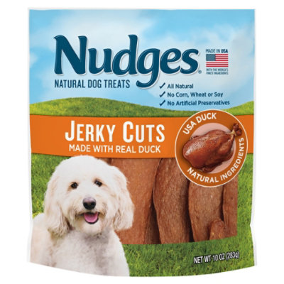 Nudges Dog Treats Jerky Cuts Natural Ingredients Real Duck Pouch - 10 Oz - Image 1