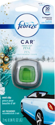 Febreze Car Vent Clip Linen & Sky Air Freshener, 0.06 fl. oz.