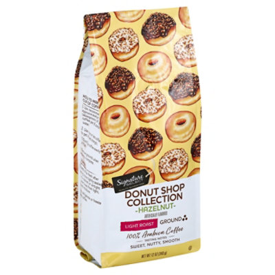 Signature SELECT Coffee Donut Shop Collection Coffee Ground Light Roast Hazelnut - 12 Oz