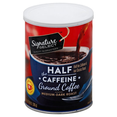 Signature SELECT Coffee Ground Medium Dark Roast Half the Caffeine - 10.8 Oz