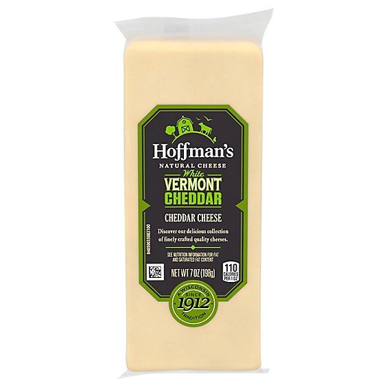 Hoffmans Cheese Cheddar White Vermont - 7 Oz