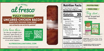 al fresco All Natural Original Uncured Chicken Bacon - 3 Oz - Image 6