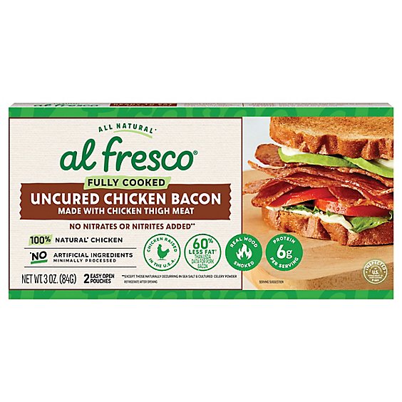 al fresco All Natural Original Uncured Chicken Bacon - 3 Oz
