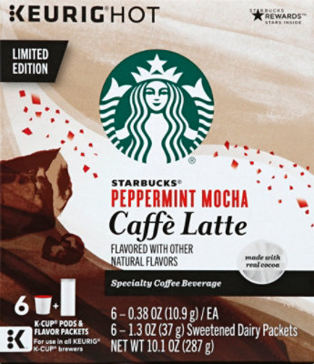 Starbucks Coffee K-Cup Pods & Flavor Packets Caffe Latte