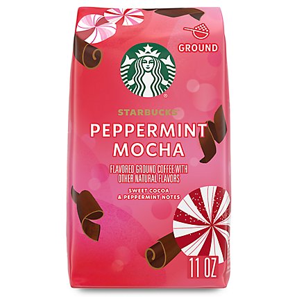 Starbucks 100% Arabica Naturally Flavored Peppermint Mocha Flavored Ground Coffee Bag - 11 Oz - Image 1