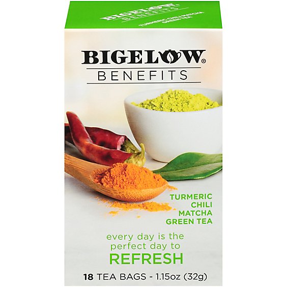 Bigelow Benefits Green Tea Turmeric Chili Matcha - 18 Count