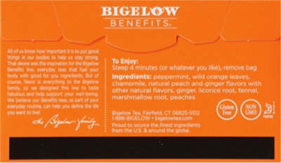 Bigelow Benefits Herbal Tea Ginger & Peach - 18 Count - Image 6