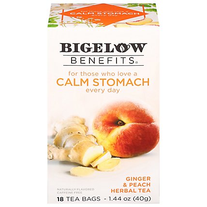 Bigelow Benefits Herbal Tea Ginger & Peach - 18 Count - Image 2