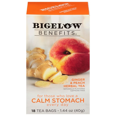 Bigelow Benefits Herbal Tea Ginger & Peach - 18 Count - Image 1
