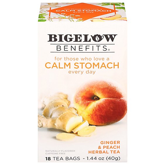 Bigelow Benefits Herbal Tea Ginger & Peach - 18 Count
