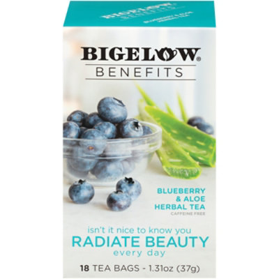 Bigelow Benefits Herbal Tea Blueberry & Aloe - 18 Count - albertsons