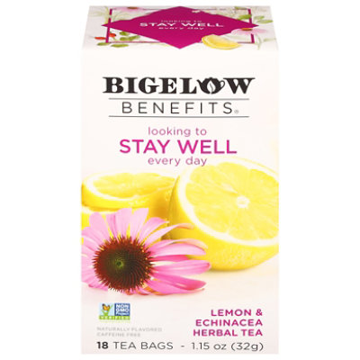 Bigelow Benefits Herbal Tea Lemon & Echinacea - 18 Count - Image 4