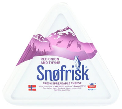 Snofrisk Spreadable Cheese With Red Onion And Thyme - 4.4 Oz - Image 1