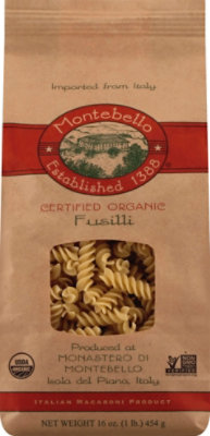 Montabello Pasta Organic Fusilli Bag - 16 Oz - Image 2