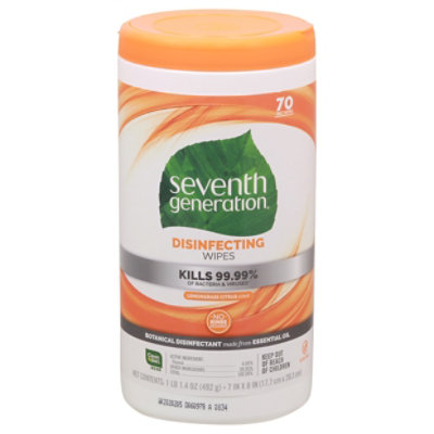 Seventh Generation Lemongrass Citrus Disinfecting Wipes - 70 Count - Image 3