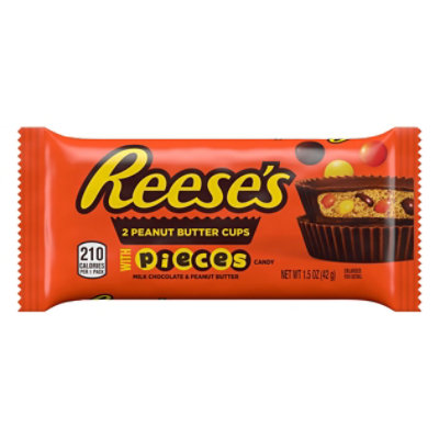 Reeses Peanut Butter Cups Milk Chocolate Stuffed with Pieces Candy - 1.5 Oz