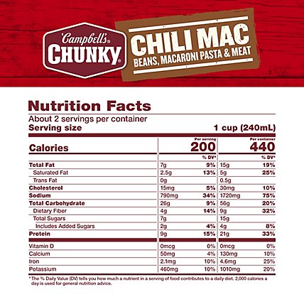 Campbells Chunky Soup Chili Mac Beans Macaroni Pasta & Meat - 18.8 Oz - Image 5