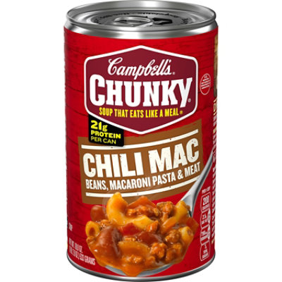 Campbells Chunky Soup Chili Mac Beans Macaroni Pasta & Meat - 18.8 Oz