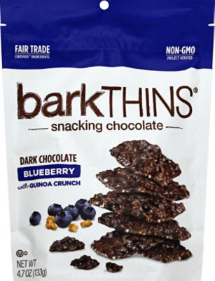 BarkThins Snacking Chocolate Dark Chocolate Blueberry With Quinoa Crunch - 4.7 Oz - Image 2