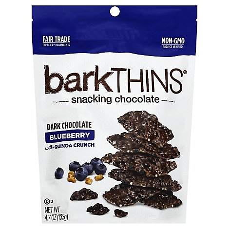 BarkThins Snacking Chocolate Dark Chocolate Blueberry With Quinoa Crunch - 4.7 Oz