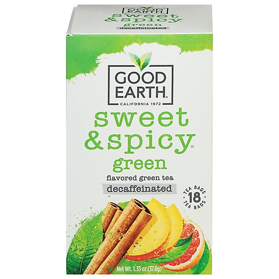 Good Earth Teas Sweet & Spicy Green Tea Decaffeinated - 18 Count