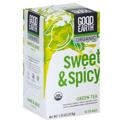 Good Earth Teas Sweet & Spicy Organic Green Tea - 18 Count