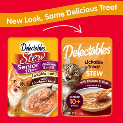 Delectables Lickable Treat Stew Senior Chicken & Tuna Pouch - 1.4 Oz - Image 3