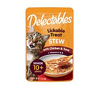 Delectables Lickable Treat Stew Senior Chicken & Tuna Pouch - 1.4 Oz
