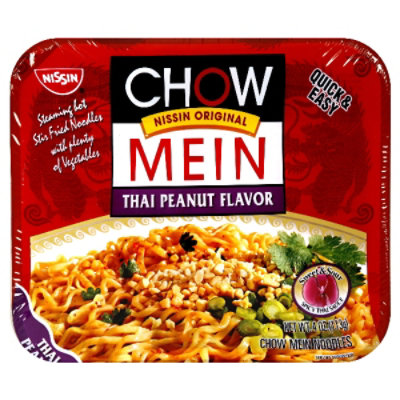 Nissin Chow Mein Noodle Premium Thai Peanut Flavor - 4 Oz - Image 1