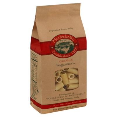 Montabello Pasta Organic Rigatoni Bag - 16 Oz