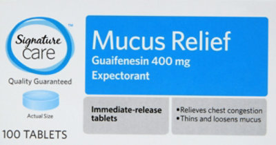 Signature Care Mucus Relief Guaifenesin Expectorant 400mg Immediate Release Tablet - 100 Count - Image 2