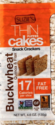 Suzies Crackers Puffed Cakes Thin Buckwheat Quinoa & Flax - 4.6 Oz - Image 2