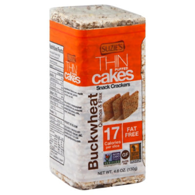 Suzies Crackers Puffed Cakes Thin Buckwheat Quinoa & Flax - 4.6 Oz - Image 1