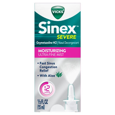 Vicks Sinex Severe Nasal Decongestant Ultra Fine Mist Moisturizing - 0.5 Fl. Oz. - Image 1