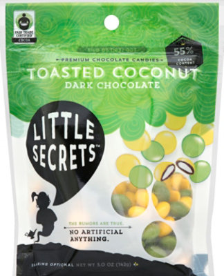 Little Secrets Chocolate Candies Premium Dark Chocolate Toasted Coconut - 5 Oz - Image 2