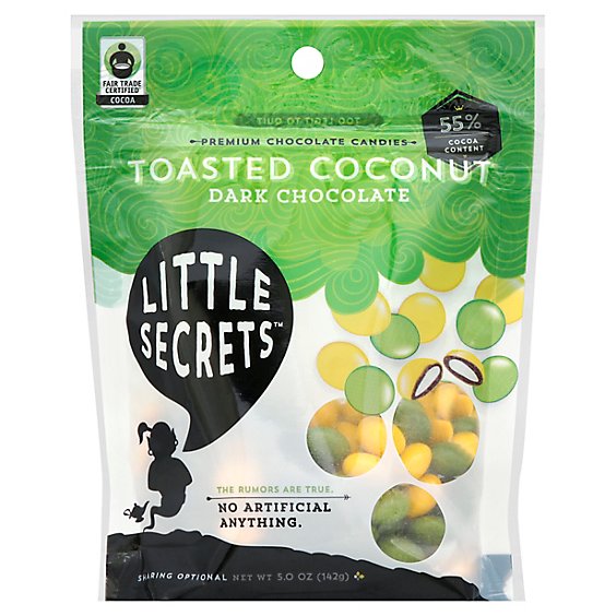 Little Secrets Chocolate Candies Premium Dark Chocolate Toasted Coconut - 5 Oz