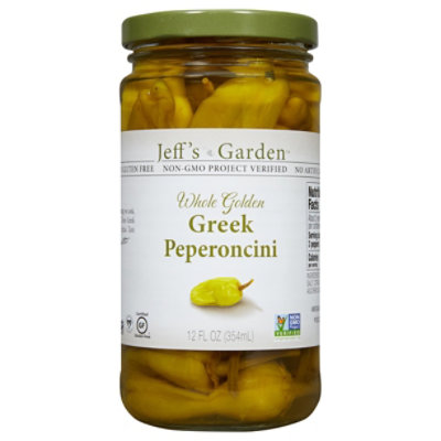 Jeffs Naturals Pepperoncini Greek Whole Golden - 12 Fl. Oz.