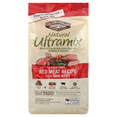 Castor & Pollux Natural Ultramix Dog Food Adult Grain Free Red Meat Recipe With Raw Bites - 4 Lb