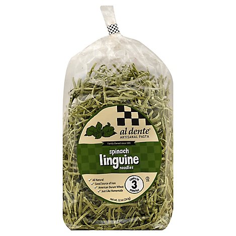 Al Dente Pasta Artisanal Linguine Noodles Spinach - 12 Oz