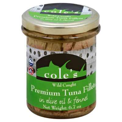 Coles Tuna Fillets Premium Wild Caught in Olive Oil & Fennel - 6.7 Oz