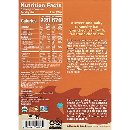 Coconut Bliss Organic Frozen Dessert Non-Dairy Bars Salted Caramel In Chocolate 3 Count - 9 Oz - Image 6